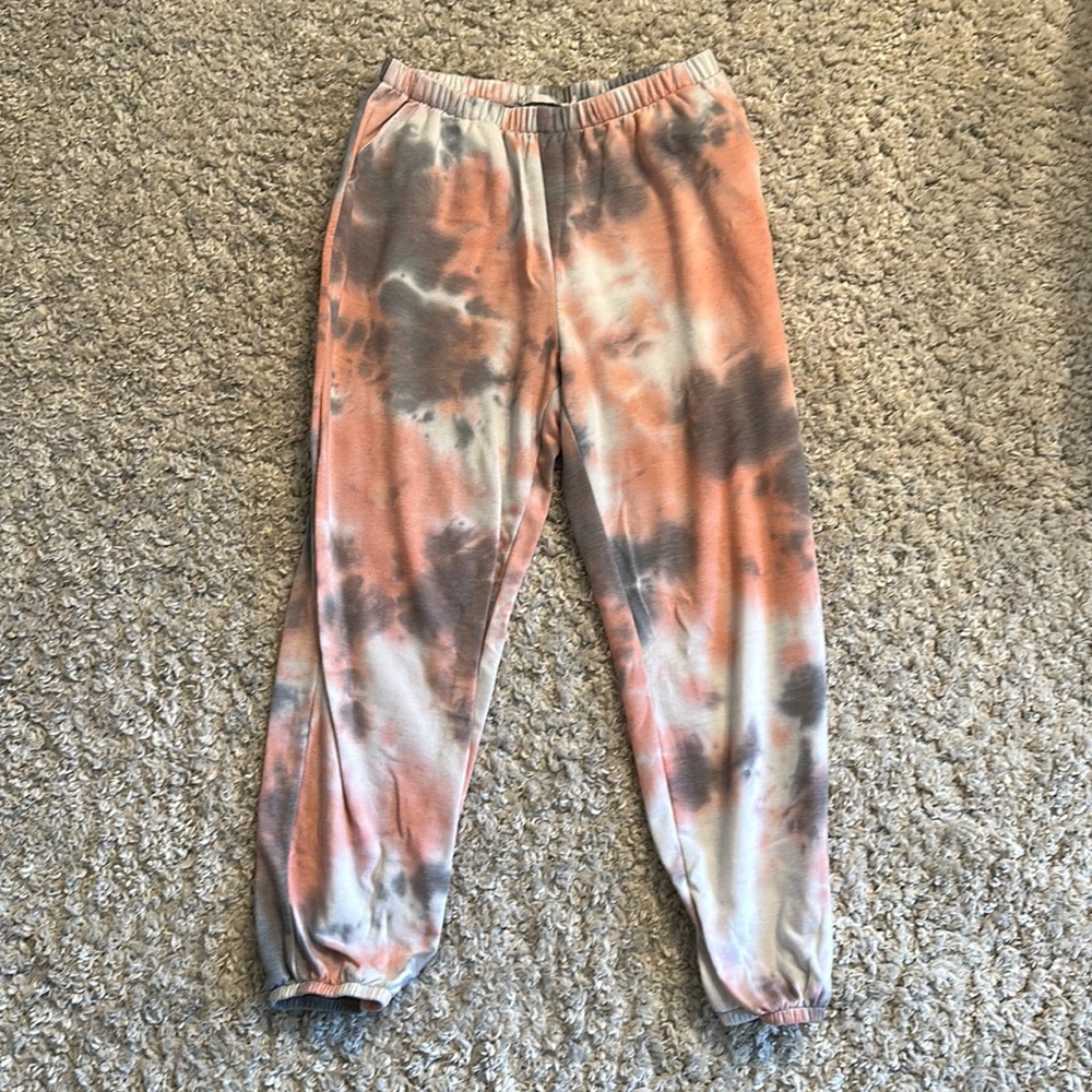 Pink and grey tie dye sweatpants. So comfy size Medium. Perfect condition